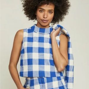 NWT Veronica Beard Sylvana top Size 6 White Cobalt